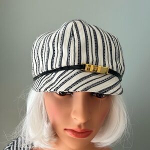 Eugenia Kim Striped Navy Women's Cap with Gold Accent